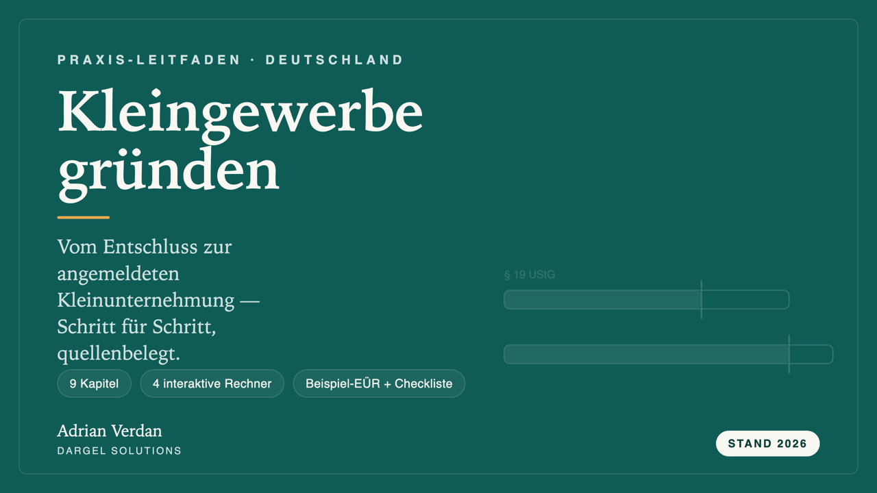 Cover des Guides Kleingewerbe gründen in Deutschland